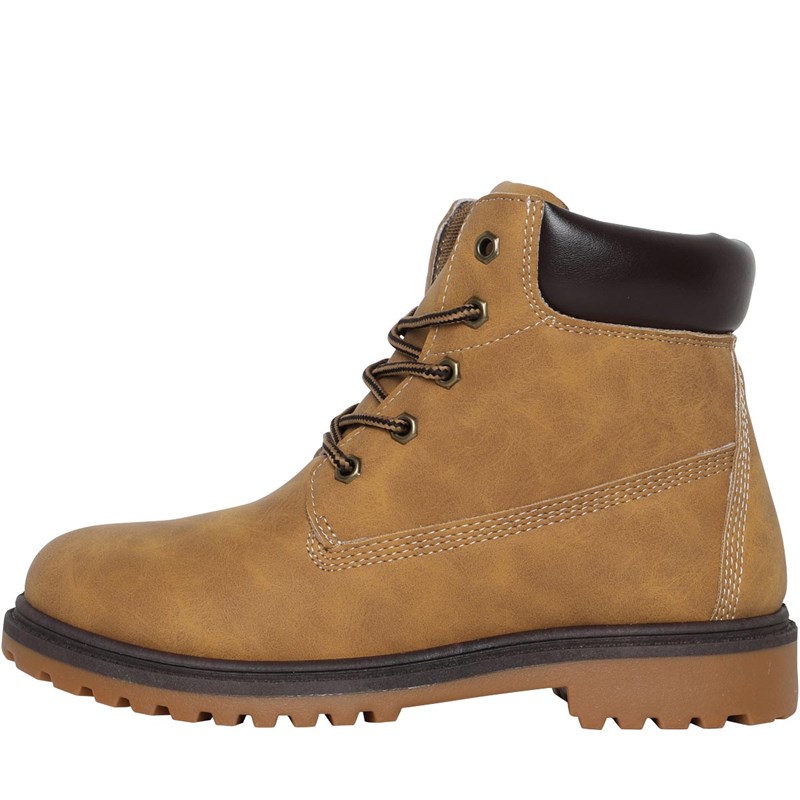 cleated sole lace up boots