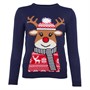 Fluid Junior Christmas Jumper Navy Multi