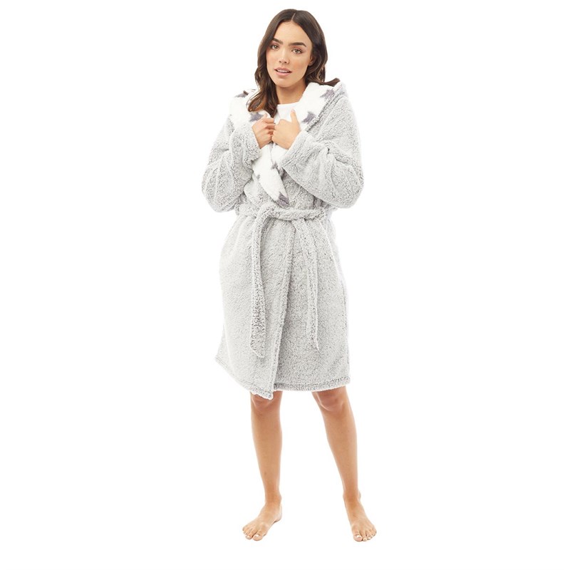 Fluid Damer Wellsoft Frosted Robe Badekåber Grå Mergel