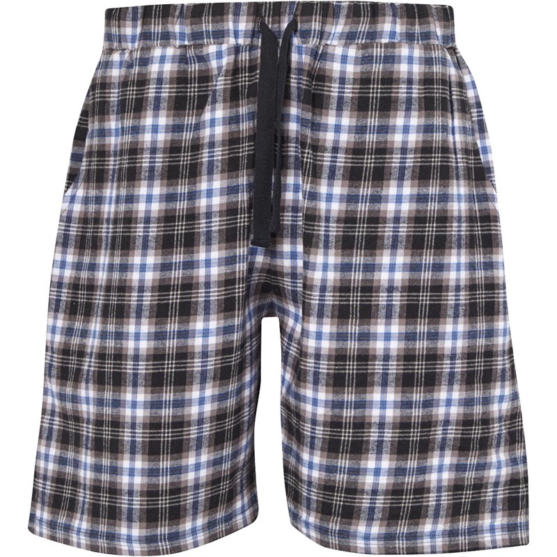 Fluid Mens Woven Pyjama Shorts Navy Check