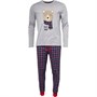 Fluid Mens Family Pyjama Set Grey Marl/Navy/Red
