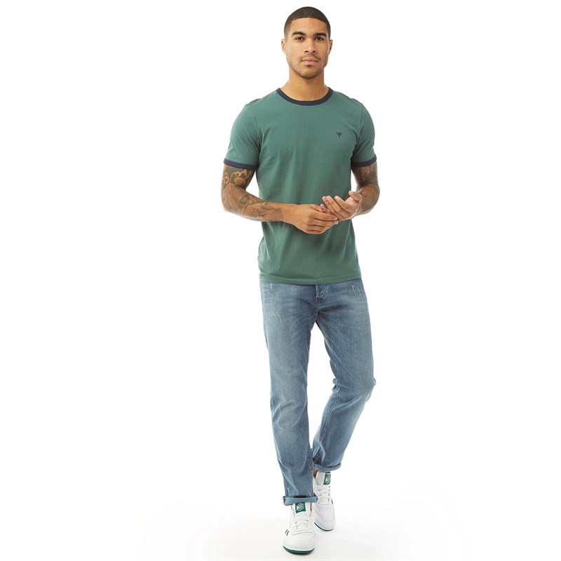 Fluid Herren Ringer T-Shirt Grün