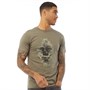 Fluid Mens Skull Print T-Shirt Olive