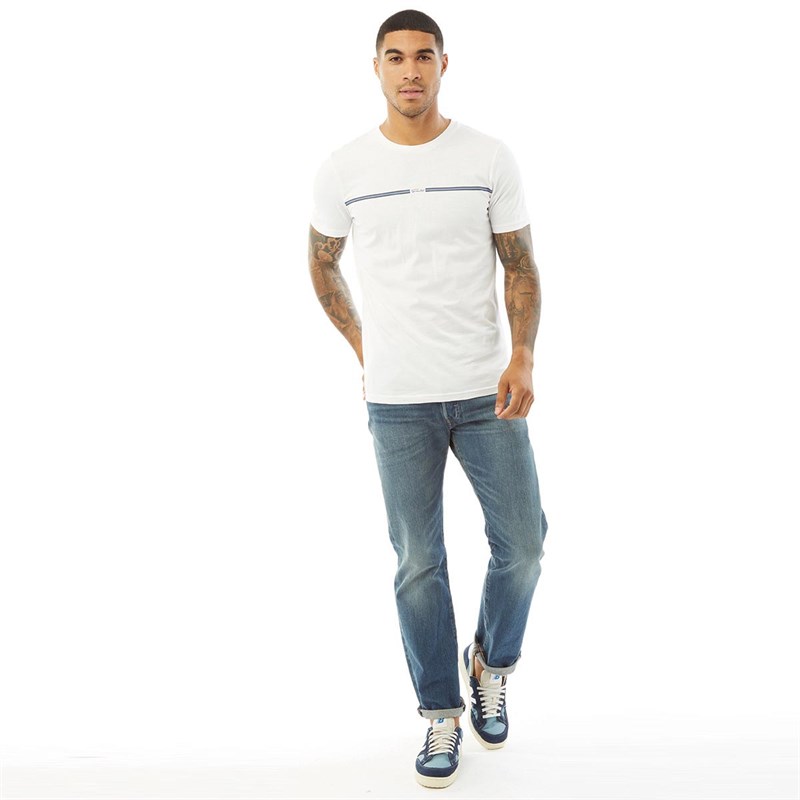 Fluid Mens Chest Stripe T-Shirt White