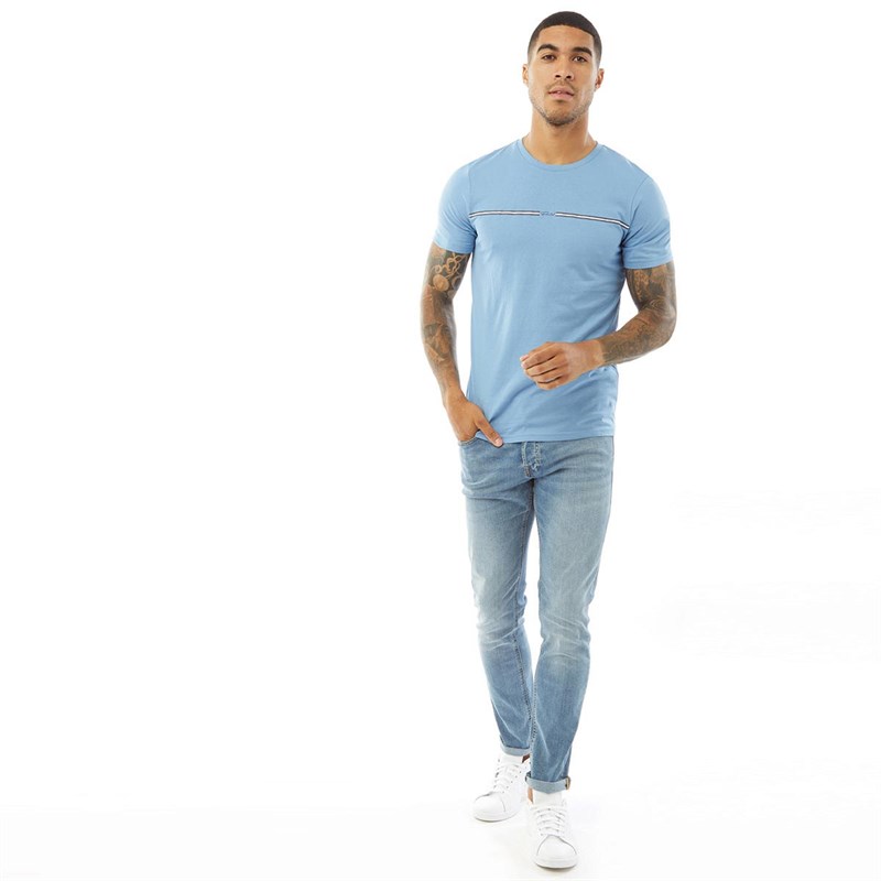 Fluid Mens Chest Stripe T-Shirt Riviera