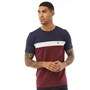 Fluid Mens Colourblock T-Shirt Navy Blazer/White/New Maroon
