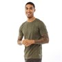 Fluid Mens Dashed Stripe AOP T-Shirt Smokey Olive