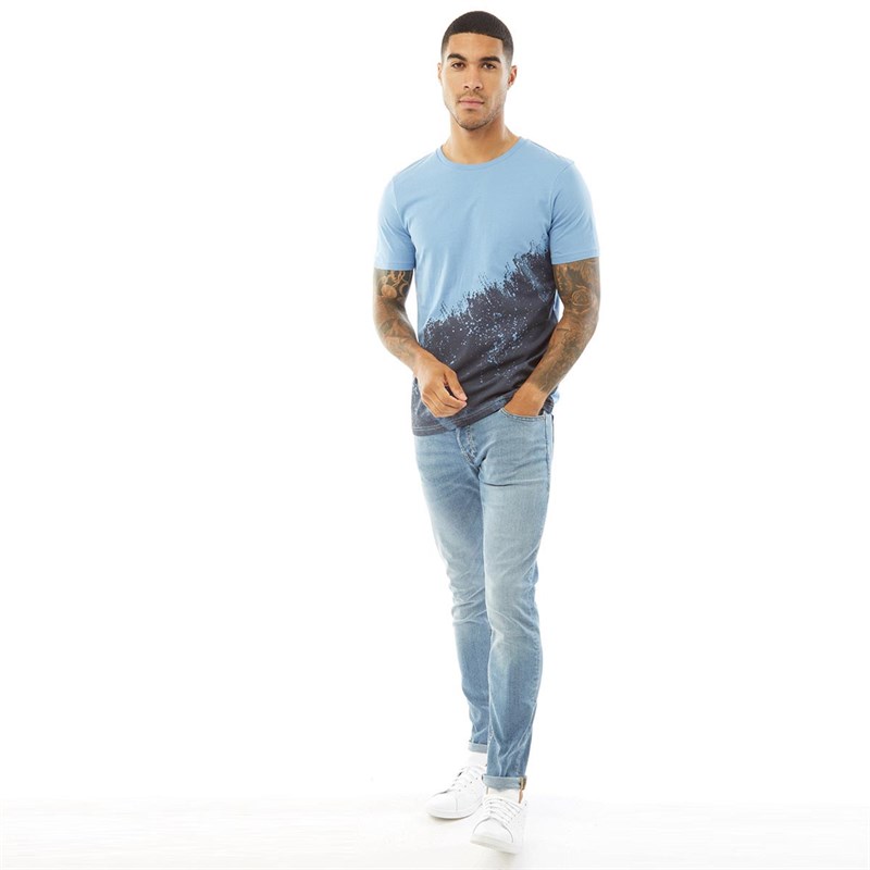 Fluid Herren T Shirt Blau 5010