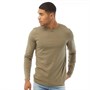 Fluid Mens Plain Crew Neck Long Sleeve Top Smokey Olive