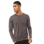 Fluid Mens Long Sleeve Henley Top Charcoal Marl