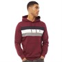Fluid Mens Stripe Chest Hoodie Maroon