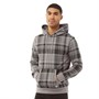 Fluid Mens Checked Hoodie Grey Marl