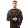 Fluid Mens Graduated Tie Dye Print Crew Neck Sweatshirt Black