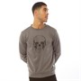 Fluid Herren Skull Print Sweatshirts Mittelgrau