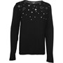 Fluid Junior Long Sleeve Top With Silver Star Black
