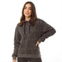 Fluid Womens Leopard Print Hoodie Charcoal