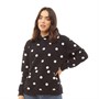 Fluid Womens Polka Dot Hoodie Black