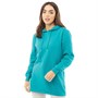 Fluid Womens Longline Hoodie Teal