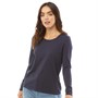 Fluid Womens Scoop Neck Long Sleeve Top Navy