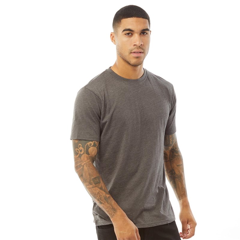 Fluid Mens Organic Cotton T-Shirt Charcoal Marl