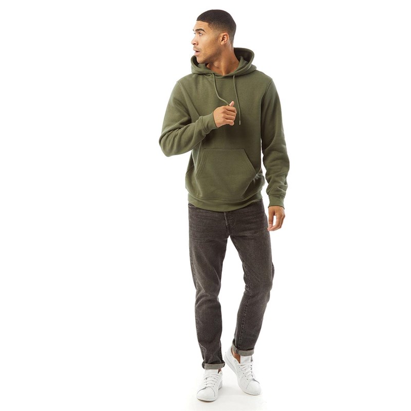 Buy Fluid Mens Cotton/Recycled Polyester Fleece Hoodie Dusty Olive