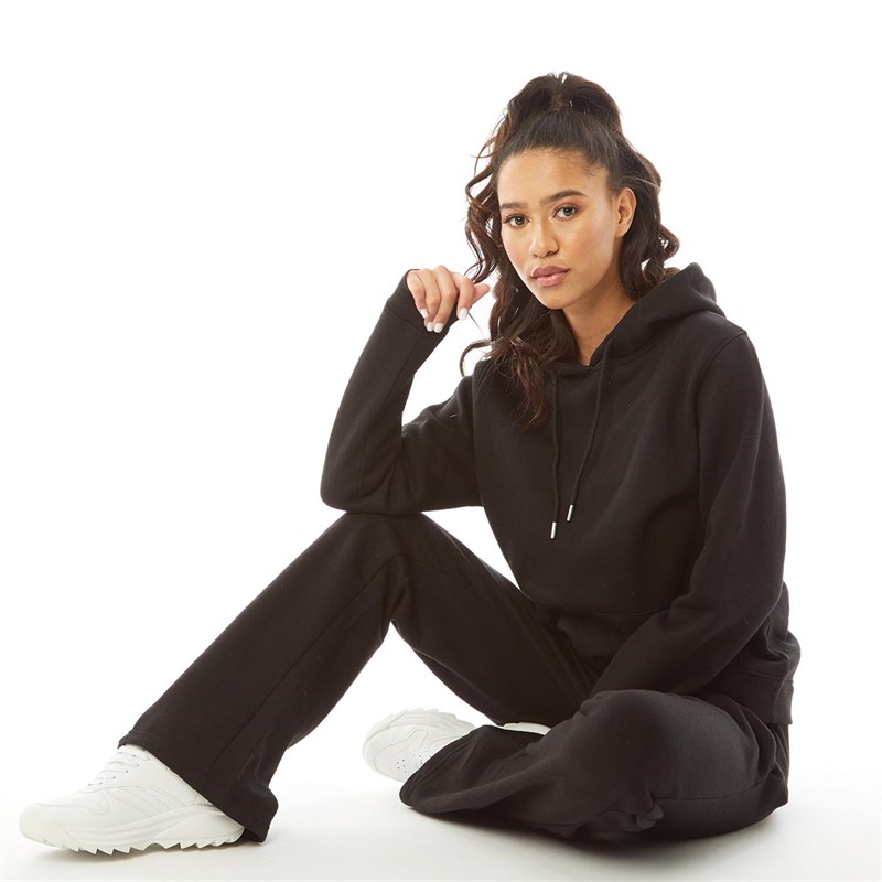 Fluid Womens Cotton/Recycled Polyester Fleece Hoodie Black