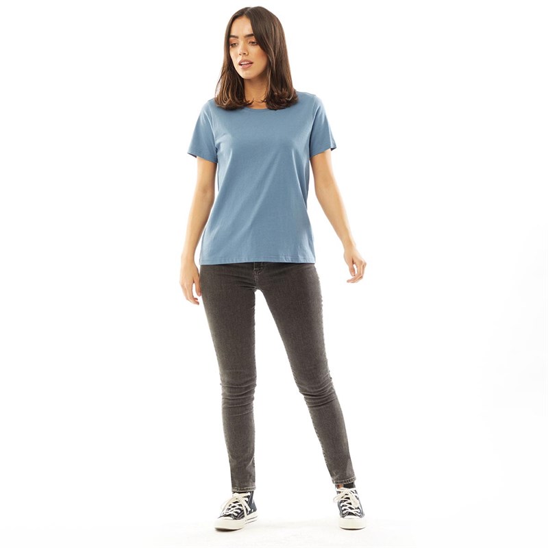 Fluid Womens Organic Cotton T-Shirt Dusky Blue