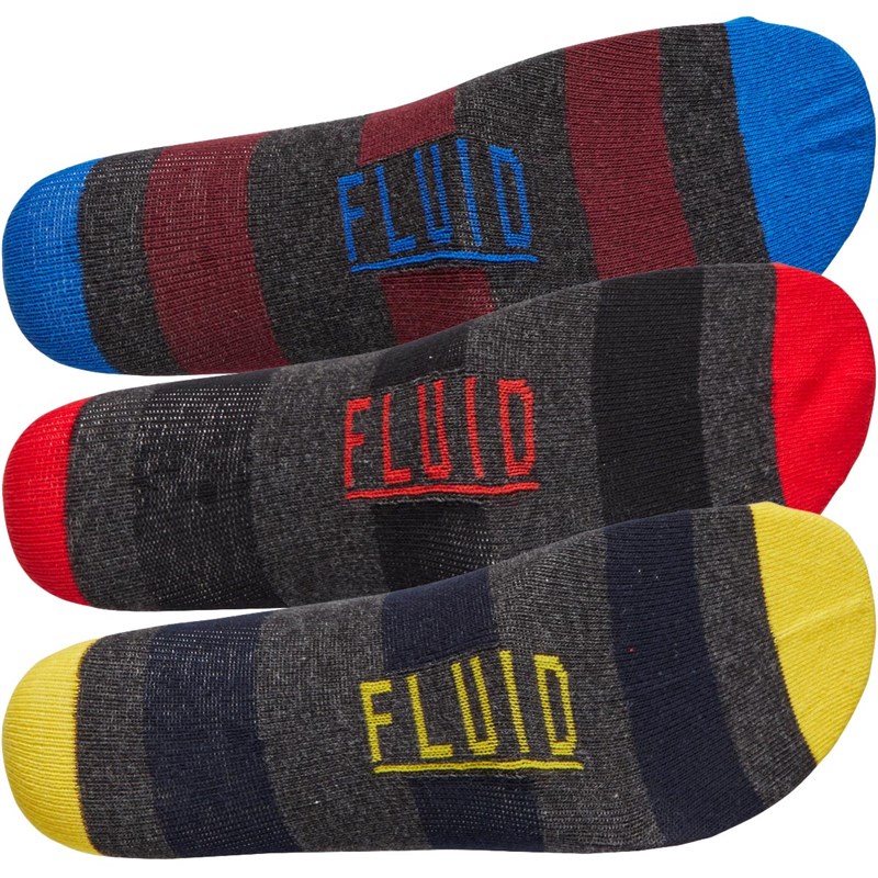 Fluid Mens Three Pack Socks Multi