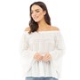 Fluid Womens Off Shoulder Blouse Off White