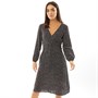 Fluid Womens Long Sleeve Viscose Midi Dress Black