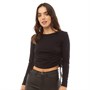 Fluid Womens Ruched Side Top Black