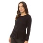 Fluid Womens Peplum Top Black