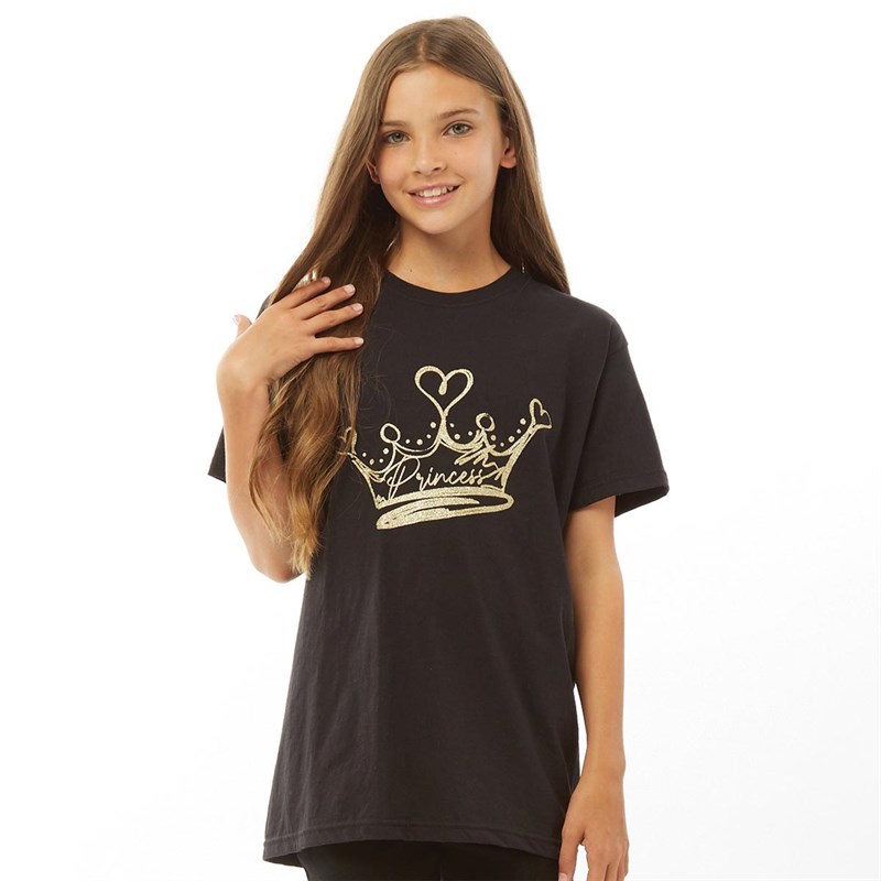 Fluid Junior Printed T-Shirt Black