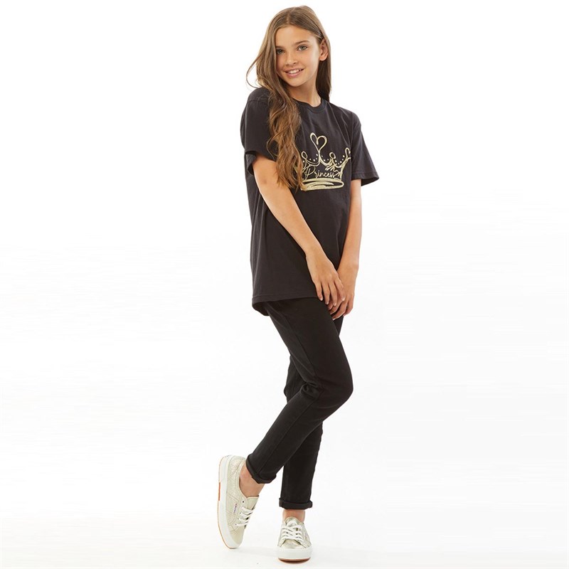 Fluid Junior Printed T-Shirt Black