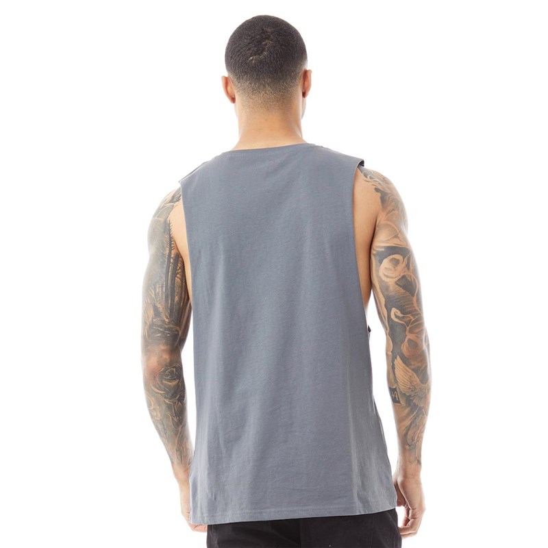 Fluid Mens Plain Tank Vest Iron Gate