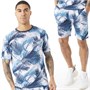 Fluid Herre Palm Print Sæt Marineblå