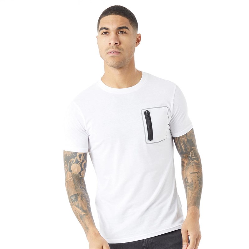 Mens white t 2025 shirt with pocket