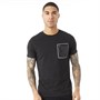 Fluid Mens T-Shirt With Woven Pocket Black