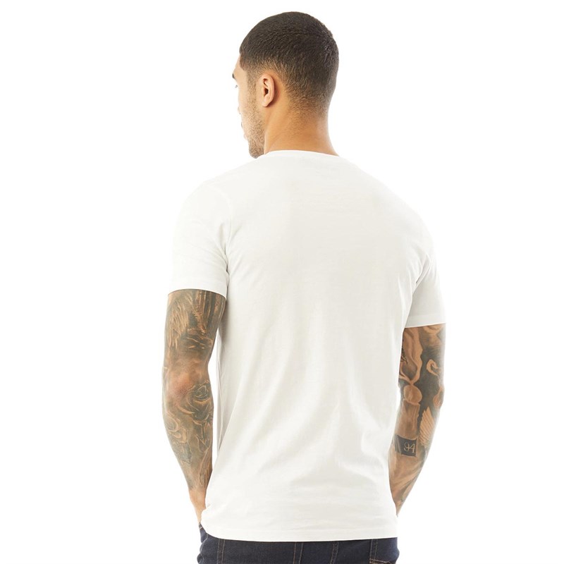 Fluid Męskie Side Skull Print T-shirty Biały