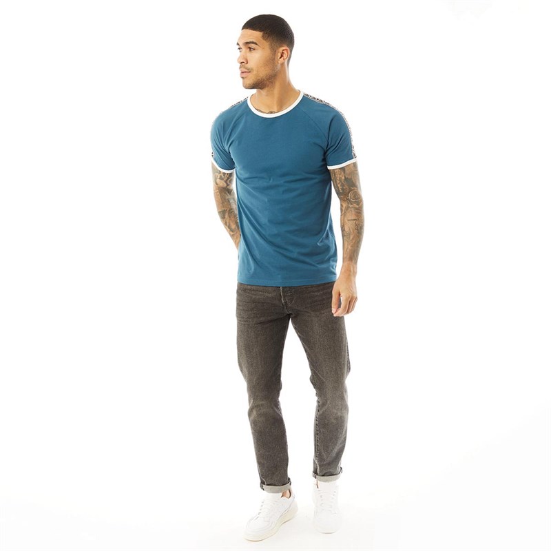 Buy Fluid Mens Ringer T-Shirt Bright Blue