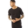 Fluid Mens Longline Raw Edge T-Shirt Black