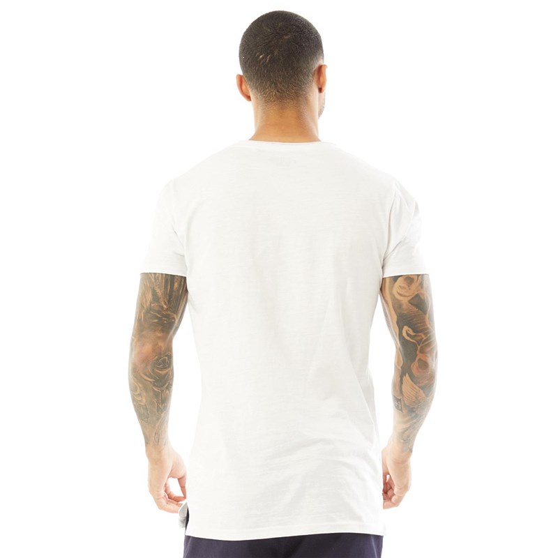 Fluid Herre line Raw Edge T-shirts Hvid
