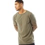 Fluid Mens Longline Raw Edge T-Shirt Dusty Olive
