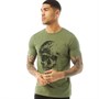 Fluid Mens Skull Print T-Shirt Smokey Olive