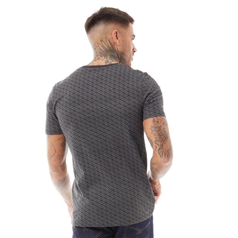 Fluid Mens Motif AOP T-Shirt Black