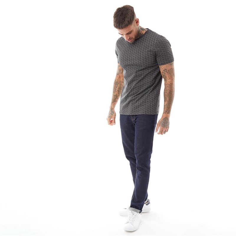 Fluid Mens Motif AOP T-Shirt Black