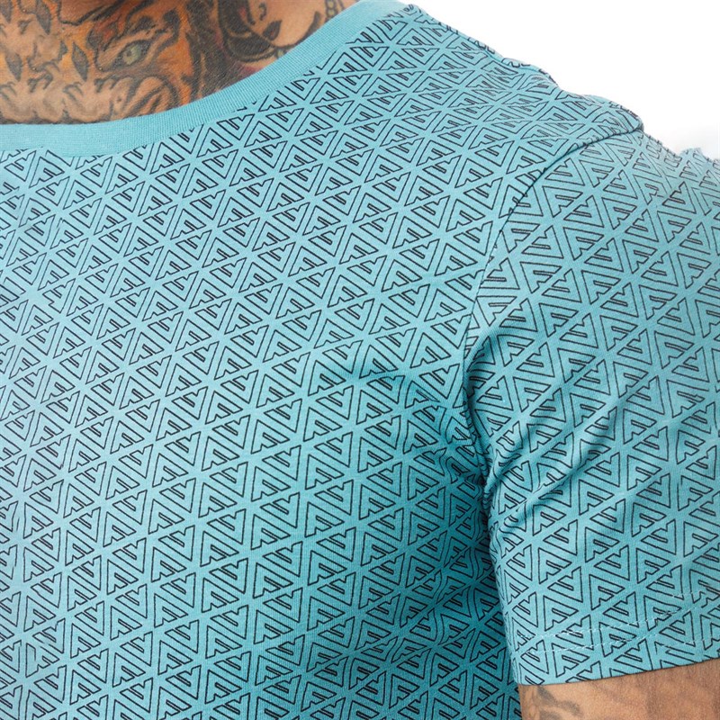 Fluid Mens Motif AOP T-Shirt Teal