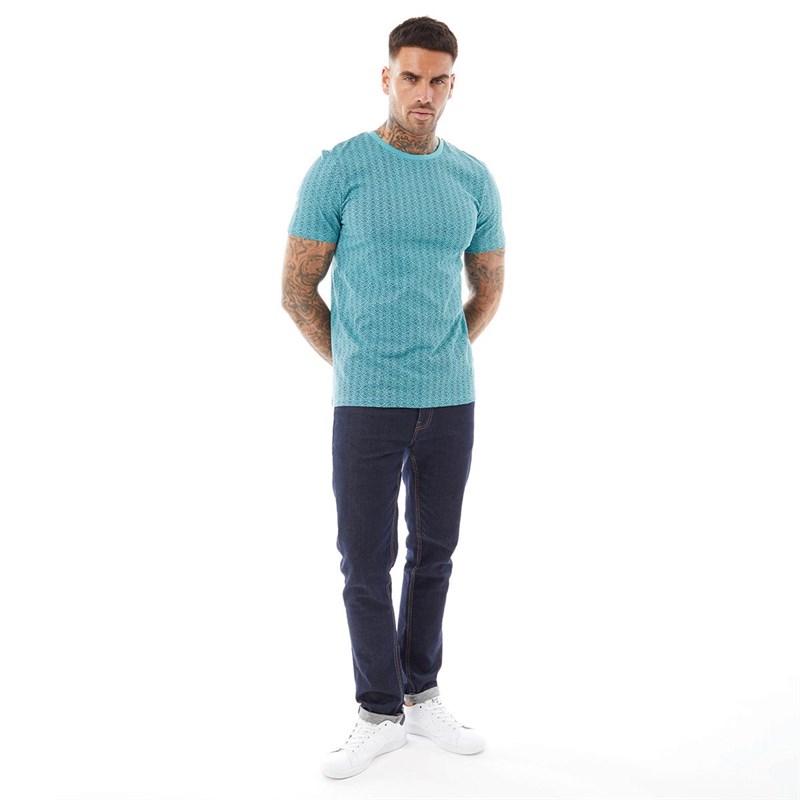 Fluid Mens Motif AOP T-Shirt Teal