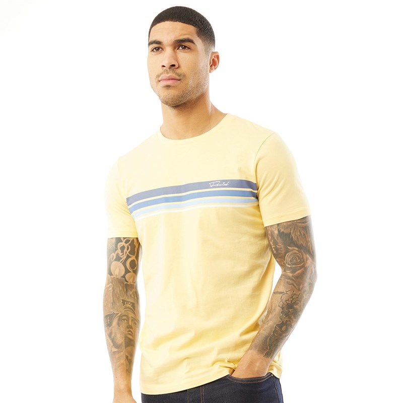 Fluid Herrer Chest Stripe T-shirts Gul