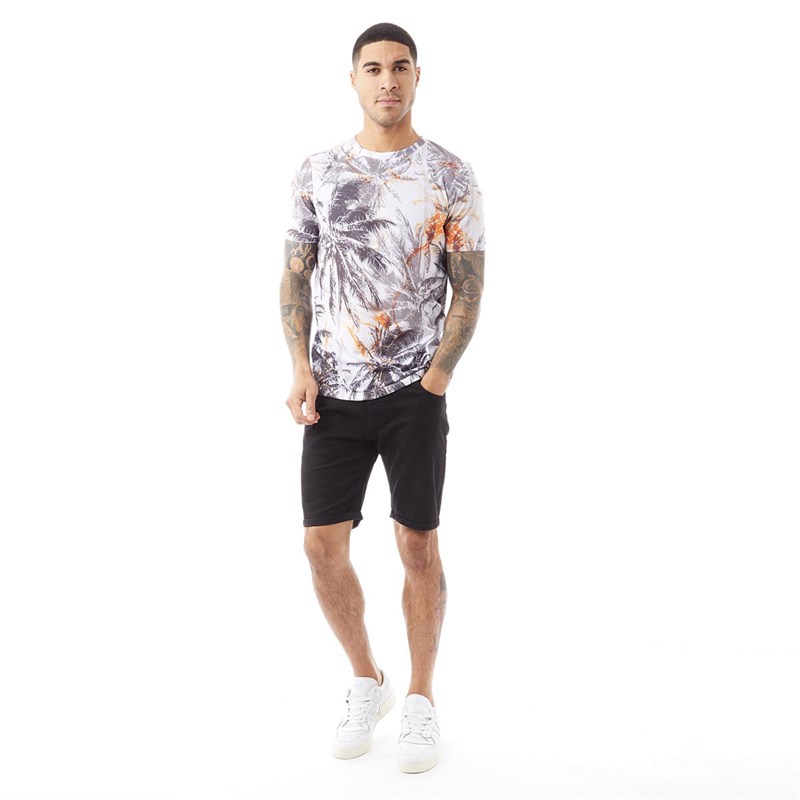 Fluid Mens Palm Print T-Shirt White